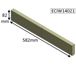 ECIW14021 Parkray Lower Rear Brick  |  Aspect 14 Boiler WOOD - Non Eco - 582mm x 82mm